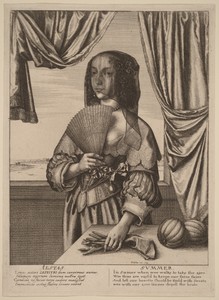 Summer by Wenceslaus Hollar, created 1641, in etching. Download this artwork as a high-resolution wallpaper for desktop, tablet, or mobile.