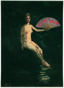 Summer (Color Version) by Theodore Roussel, created 1890–1900, in Color etching, aquatint, and lavis on ivory laid paper. Download this artwork as a high-resolu — Illustration Background
