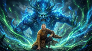 Tang San memanggil tanaman roh biru raksasa dengan gelombang energi