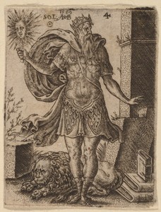 Sun by Abraham de Bruyn, created 1569, in etching and engraving on laid paper. Download this artwork as a high-resolution wallpaper for desktop, tablet, or mobi — Abraham de Bruyn Wallpaper