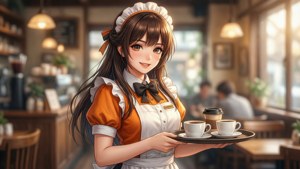 Mine Kuramae serving coffee in a warm cafe