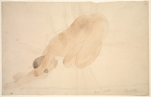 Sunset by Auguste Rodin, created n.d., in Watercolor and graphite, with smudging, on cream wove paper. Download this artwork as a high-resolution wallpaper for — Illustration Wallpaper