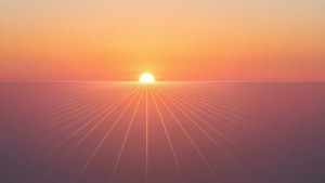 Ein ruhiges Wallpaper einer leeren Zeitlinie bei Sonnenuntergang mit der Sonne als Knotenpunkt.