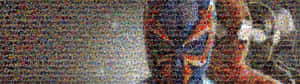 Un ritratto a mosaico frammentato con colori vibranti e motivi astratti. — Superhero Sfondi