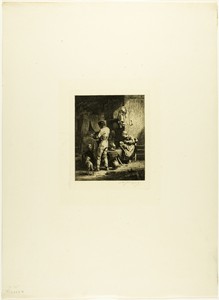 Supper by Charles Emile Jacque, created c. 1865, in Etching, engraving and drypoint on ivory laid paper. Download this artwork as a high-resolution wallpaper fo — Illustration Wallpaper