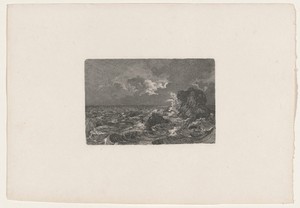 Surging Waves by Carl August Lebschee, created 1828, in etching on wove paper. Download this artwork as a high-resolution wallpaper for desktop, tablet, or mobi — Carl August Lebschee Wallpaper