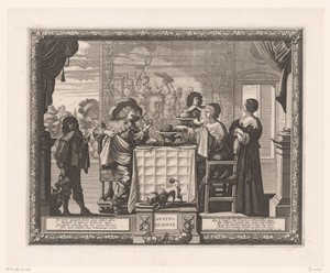 Taste by Abraham Bosse, created c. 1635 - c. 1636, in paper; etching; engraving. Download this artwork as a high-resolution wallpaper for desktop, tablet, or mo — Abraham Bosse Wallpaper