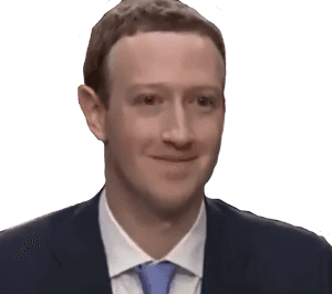 Man in suit and blue tie smiling against black background with red sparks. — Mark Zuckerberg PNG