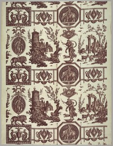 Textile by Jean-Baptiste Huet, created 1802, in Medium: cotton Technique: printed by engraved plate on plain weave. Download this artwork as a high-resolution w — Art Picture