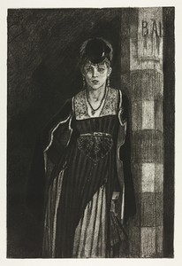 The Absinthe Drinker by Félicien Rops, created n.d., in Heliogravure on ivory wove paper. Download this artwork as a high-resolution wallpaper for desktop, tabl — Félicien Rops Wallpaper