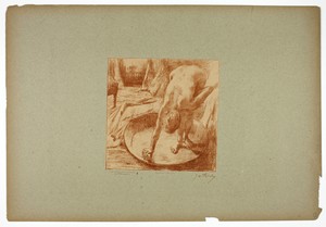 The Bath by Georges-William Thornley, created 1889–90, in Lithograph in sienna on paper. Download this artwork as a high-resolution wallpaper for desktop, table — Georges-William Thornley Wallpaper