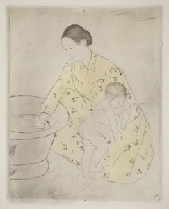 The Bath by Mary Cassatt, created 1890-1891, in color drypoint, softground etching, and aquatint on laid paper. Download this artwork as a high-resolution wallp — Mary Cassatt Wallpaper