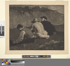 The Bathers by William Strang, in Mezzotint on medium, slightly textured, beige wove paper. Download this artwork as a high-resolution wallpaper for desktop, ta — Art Picture