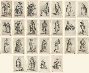 The Beggars by Jacques Callot, created c. 1623, in etching. Download this artwork as a high-resolution wallpaper for desktop, tablet, or mobile. — Jacques Callot Wallpaper