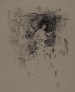 The Blacksmith by James McNeill Whistler, created 1895/96, in Transfer lithograph in black with stumping, on buff wove proofing paper. Download this artwork as — Illustration Wallpaper