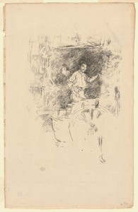 The Blacksmith by James McNeill Whistler, created 1895/96, in Transfer lithograph in black with stumping, on cream laid paper. Download this artwork as a high-r — Illustration Background