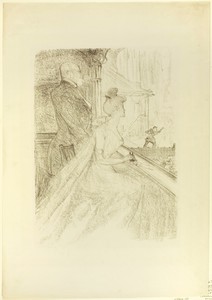 The Box, Faust by Henri de Toulouse-Lautrec, created 1896, in Lithograph in violet black on cream wove paper. Download this artwork as a high-resolution wallpap — Illustration Wallpaper