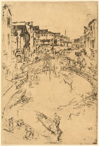 The Bridge by James McNeill Whistler, created 1879/1880, in etching and drypoint on Asian wove paper. Download this artwork as a high-resolution wallpaper for d — Art Picture