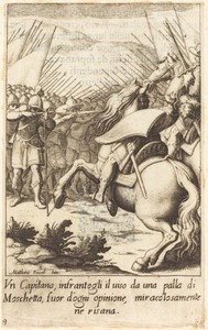 The Captain by Jacques Callot, created 1619, in engraving on laid paper. Download this artwork as a high-resolution wallpaper for desktop, tablet, or mobile. — Jacques Callot Wallpaper