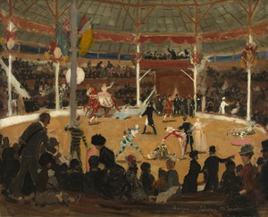 The Circus by Suzanne Valadon, created 1889, in oil on fabric. Download this artwork as a high-resolution wallpaper for desktop, tablet, or mobile. — Art Picture