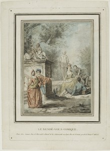 The Comic Rendevous by Jean François Janinet, created n.d., in Aquatint on paper. Download this artwork as a high-resolution wallpaper for desktop, tablet, or m — Illustration Background