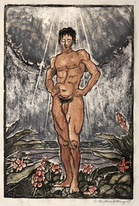 The Creation by Kálmán Kubinyi, created before 1927, in woodcut. Download this artwork as a high-resolution wallpaper for desktop, tablet, or mobile. — Kálmán Kubinyi Wallpaper