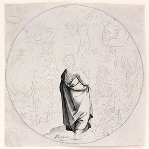 The Crucifixion by Jacob Matham, created c. 1590, printed after 1617, in Engraving and drypoint in black on laid paper. Download this artwork as a high-resoluti — Illustration Background