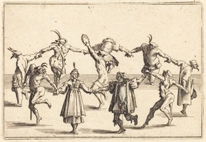 The Dance by Jacques Callot, created c. 1622, in etching on laid paper. Download this artwork as a high-resolution wallpaper for desktop, tablet, or mobile. — Jacques Callot Wallpaper