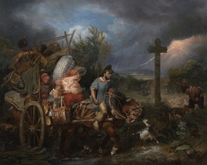 The Diligence by Nicolas Toussaint Charlet, created c. 1820–23, in Oil on canvas. Download this artwork as a high-resolution wallpaper for desktop, tablet, or m — Travel Wallpaper