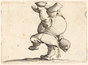 The Drinker, Back View by Jacques Callot, created c. 1622, in etching and engraving on laid paper. Download this artwork as a high-resolution wallpaper for desk — Jacques Callot Wallpaper