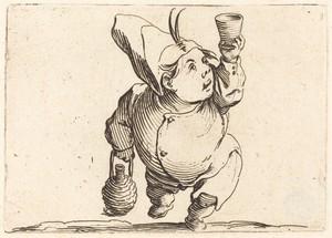 The Drinker, Front View by Jacques Callot, created c. 1622, in etching and engraving on laid paper. Download this artwork as a high-resolution wallpaper for des — Jacques Callot Wallpaper
