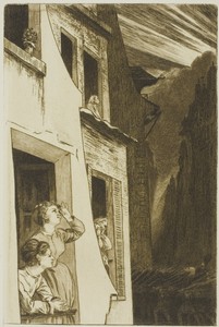 The Eclipse by Félix Henri Bracquemond, created 1869, in Etching in brown on cream wove paper. Download this artwork as a high-resolution wallpaper for desktop, — Félix Henri Bracquemond Wallpaper