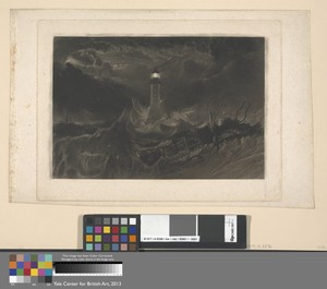 The Eddystone Lighthouse by Thomas Goff Lupton, in Mezzotint; engraver's proof (a) on medium, slightly textured, cream laid paper. Download this artwork as a hi — Thomas Goff Lupton Wallpaper