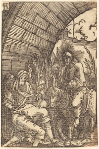 The Entry into Jerusalem by Albrecht Altdorfer, created c. 1513, in woodcut on laid paper. Download this artwork as a high-resolution wallpaper for desktop, tab — Art Picture