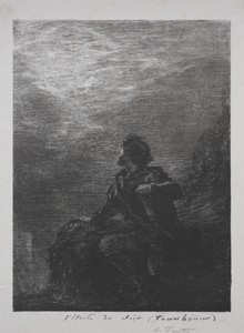The Evening Star by Henri Fantin-Latour, created 1877, in lithograph. Download this artwork as a high-resolution wallpaper for desktop, tablet, or mobile. — Art Wallpaper