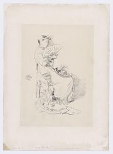 The Fan by James McNeill Whistler, created 1879, in Ink on paper. Download this artwork as a high-resolution wallpaper for desktop, tablet, or mobile.