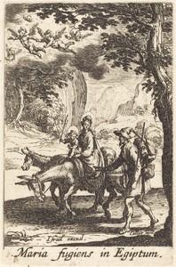 The Flight into Egypt by Jacques Callot, created c. 1633/1634, in etching on laid paper. Download this artwork as a high-resolution wallpaper for desktop, table — Jacques Callot Wallpaper