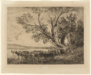 The Ford by Charles-François Daubigny, created 1865, in Etching and drypoint on cream wove paper. Download this artwork as a high-resolution wallpaper for deskt