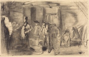 The Forge by James McNeill Whistler, created 1861, in drypoint on Asian laid. Download this artwork as a high-resolution wallpaper for desktop, tablet, or mobil — James McNeill Whistler Wallpaper