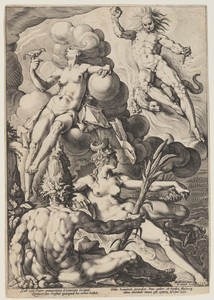 The Four Elements by Jacob Matham, created 1588, in Engraving on ivory laid paper. Download this artwork as a high-resolution wallpaper for desktop, tablet, or — Illustration Background