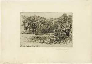 The Herd by Francis Seymour Haden, created 1868, in Etching on cream laid paper. Download this artwork as a high-resolution wallpaper for desktop, tablet, or mo — Illustration Wallpaper