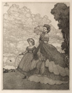 The Hilltop by Ernest Haskell, created 1891–1925, in engraving. Download this artwork as a high-resolution wallpaper for desktop, tablet, or mobile. — Art Picture