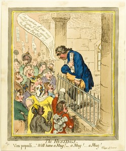The Hustings by James Gillray, created published May 21, 1796, in Etching in dark brown, with handcoloring, on cream wove paper. Download this artwork as a high — Illustration Background