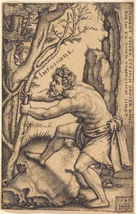 The Impossible by Hans Sebald Beham, created 1549, in engraving. Download this artwork as a high-resolution wallpaper for desktop, tablet, or mobile.