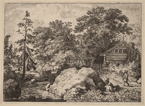 The Knoll by Allaert van Everdingen, created probably c. 1645/1656, in etching. Download this artwork as a high-resolution wallpaper for desktop, tablet, or mob — Allaert van Everdingen Wallpaper