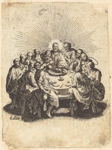 The Last Supper by Jacques Callot, created 1618, in etching on laid paper. Download this artwork as a high-resolution wallpaper for desktop, tablet, or mobile. — Jacques Callot Wallpaper