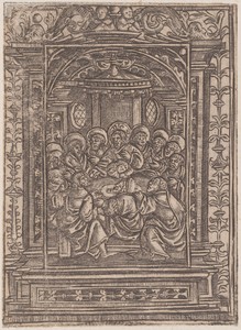 The Last Supper by Master S, created first quarter 16th century, in engraving on laid paper. Download this artwork as a high-resolution wallpaper for desktop, t — Master S Wallpaper