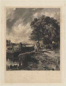 The Lock by David Lucas, created in or after 1832, in mezzotint [progress proof]. Download this artwork as a high-resolution wallpaper for desktop, tablet, or m — David Lucas Wallpaper
