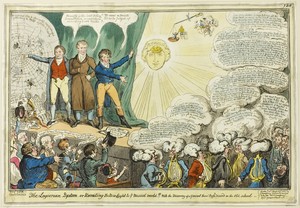 The Logierian System by George Cruikshank, created published April 23, 1818, in Hand-colored etching on paper. Download this artwork as a high-resolution wallpa — Illustration Background