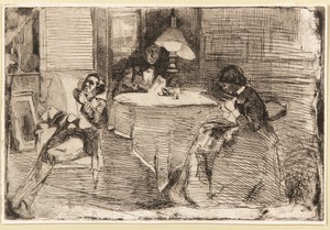 The Music Room by James McNeill Whistler, created 1858, in Etching; ink on paper. Download this artwork as a high-resolution wallpaper for desktop, tablet, or m — Architecture Picture